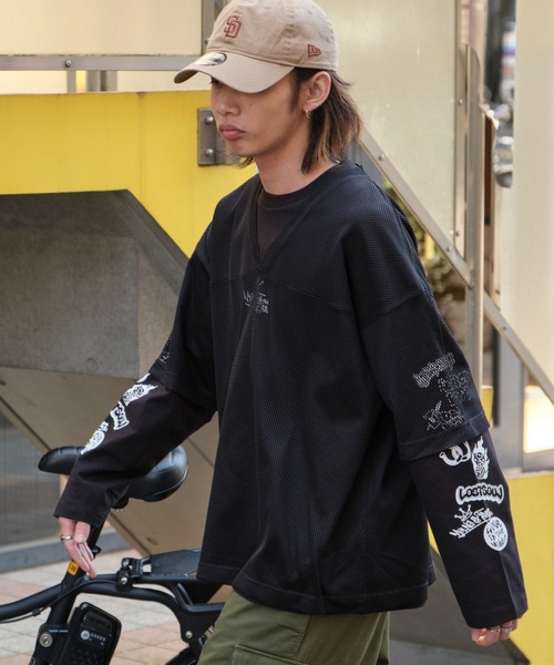 WEGO（ウィゴー）の「WEGO/メッシュスリーブロゴアンサンブルT（アンサンブル・メンズ・ブラック/ホワイト・FREE）」の18枚目の写真