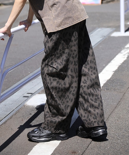 セール】HOOK -select- レオパード柄ボリューム切り替えカーブワーク