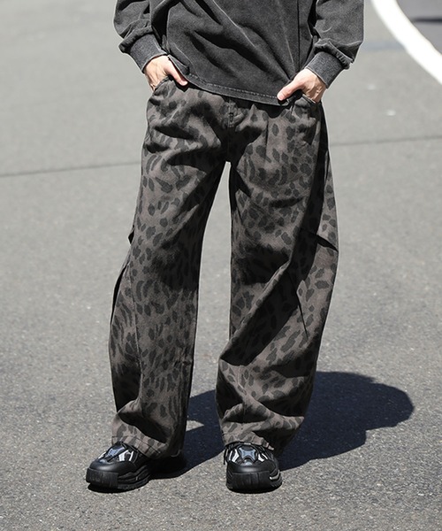 セール】HOOK -select- レオパード柄ボリューム切り替えカーブワーク