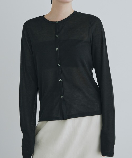enof sheer cardigan ブラックシアーカーディガン ENOF（イナフ）の「sheer cardigan（カーディガン/ボレロ）」 - WEAR