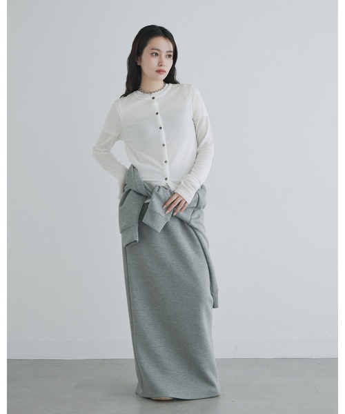 kiehtova（キエトヴァ）の「【kiehtova】SHEER RIB CARDIGAN/シアーリブカーディガン（カーディガン/ボレロ・レディース・ホワイト/ブラック/グレー・FREE）」の15枚目の写真