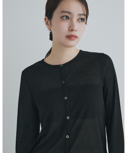 kiehtova】SHEER RIB CARDIGAN/シアーリブカーディガン