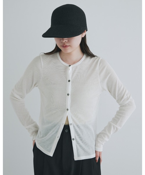 kiehtova（キエトヴァ）の「【kiehtova】SHEER RIB CARDIGAN/シアーリブカーディガン（カーディガン/ボレロ・レディース・ホワイト/ブラック/グレー・FREE）」の9枚目の写真