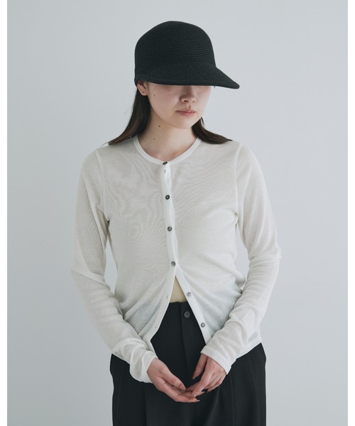カーディガン 「kiehtova」SHEER RIB CARDIGAN/シアーリブカーディガン KTWR23  レディース kiehtova】SHEER RIB CARDIGAN/シアーリブカーディガン KTWR23