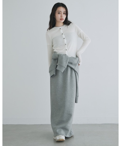 kiehtova（キエトヴァ）の「【kiehtova】SHEER RIB CARDIGAN/シアーリブカーディガン（カーディガン/ボレロ・レディース・ホワイト/ブラック/グレー・FREE）」の14枚目の写真