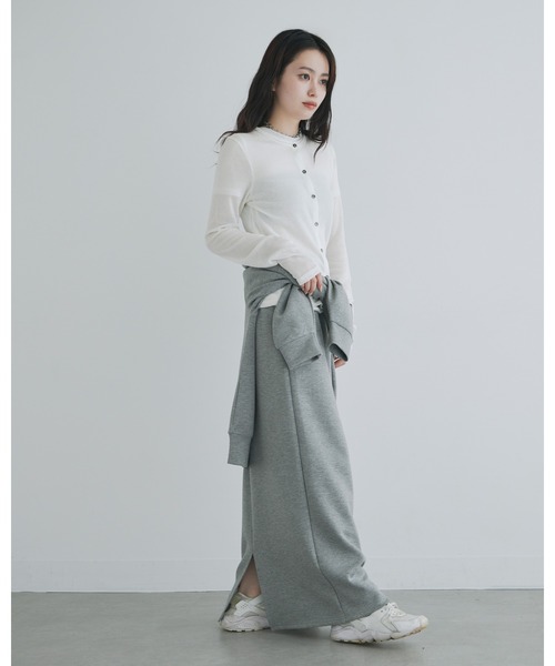 bow.a SHEER IRIS CARDIGAN シアーアイリスカーディガン Slight glitter sheer cardigan (Mist blue) – Audire