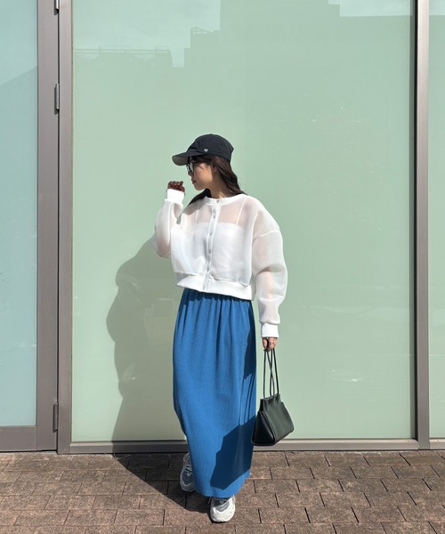 セール】【ISOOK / アイスー】シアーダンボール2wayカーディガン