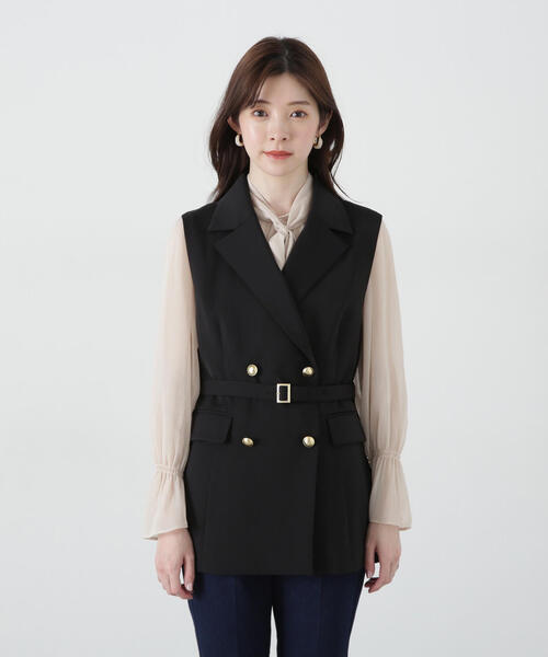 フーア♡ロングジレ　ベルト付き　美品 セール】ベルト付きジレ / 1215155302（ベスト）｜PROPORTION