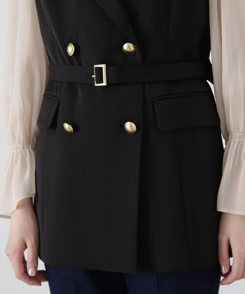 ベルト付きジレ　プロポーションボディドレッシング　ブラック　ジレ 楽天市場】ベルト付きジレ／プロポーション ボディドレッシング