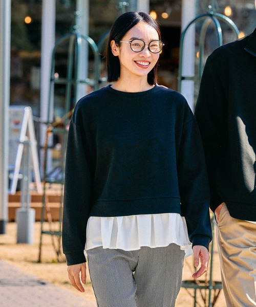 FOUND GOOD（ファウンドグッド）の「ポンチレイヤードPOLS（その他トップス・レディース・グリーン系2/ネイビー/パープル系2/ブルー系2/ベージュ/ブラック・S/M/L）」の2枚目の写真