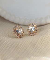 crystal bijou フラワー&スイングパールピアス（ピアス（両耳用