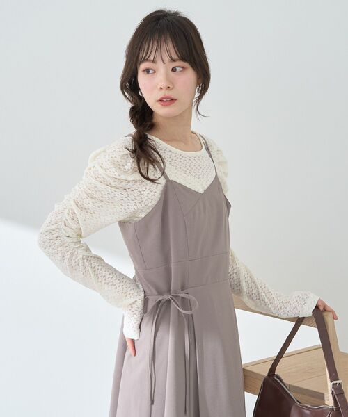 earth music&ecology(アースミュージックアンドエコロジー)の「ギャザーショルダーカットレースプルオーバー(Tシャツ/カットソー・レディース・ピンク/ブラック/アイボリー・FREE)」の14枚目の写真