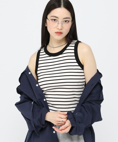 3.3 Field Trip （3.3フィールドトリップ）の「3.3 Field Trip／ボーダーBRA TOP（タンクトップ・レディース・ブラック/アイボリー・FREE）」の7枚目の写真