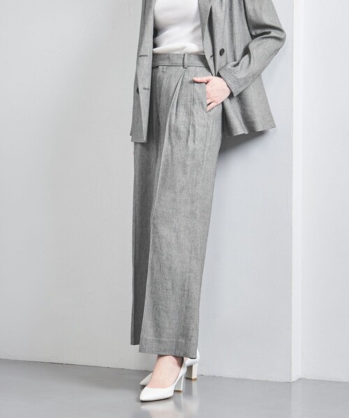 UNITED ARROWS(ユナイテッドアローズ)の「ECLISSE ワイドパンツ(スラックス・レディース・ナチュラル/その他7/ネイビー/その他1・34/36/38/40)」の3枚目の写真