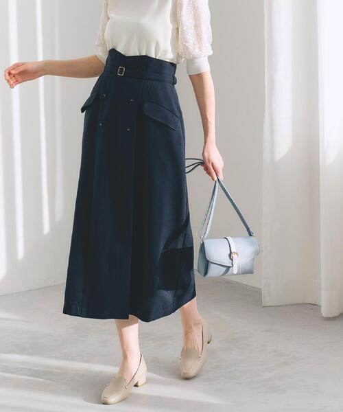 grove（グローブ）の「カナパトレンチライクスカート（スカート・レディース・グレー/ネイビー/ブルー系その他・02/03/05/04/01）」の3枚目の写真