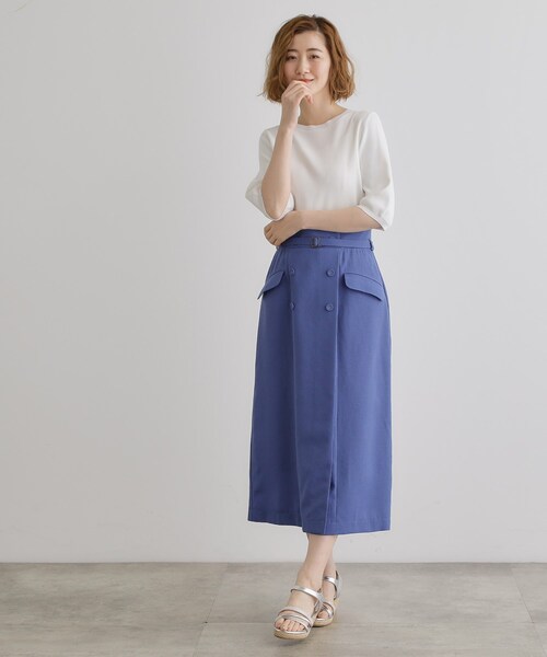 grove（グローブ）の「カナパトレンチライクスカート（スカート・レディース・グレー/ネイビー/ブルー系その他・02/03/05/04/01）」の9枚目の写真