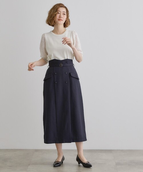 grove（グローブ）の「カナパトレンチライクスカート（スカート・レディース・グレー/ネイビー/ブルー系その他・02/03/05/04/01）」の14枚目の写真