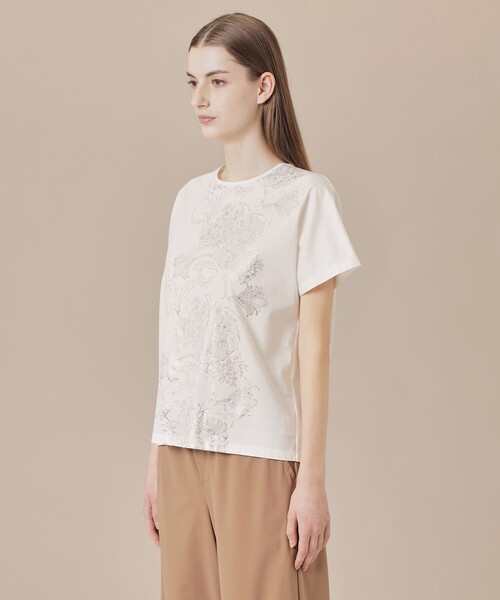tシャツ 「BIBURY FLOWER」ラインバイブリーフラワーＴシャツ レディース セール】【BIBURY FLOWER】ラインバイブリーフラワーTシャツ（T