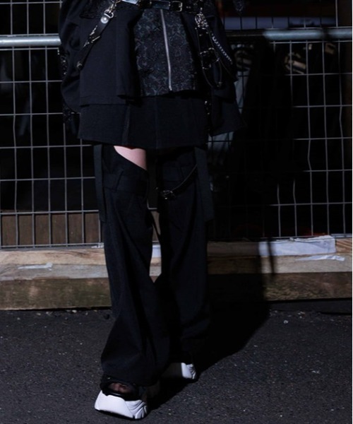 axes femme POETIQUE（アクシーズファムポエティック）の「レッグカバー付スカパン（その他パンツ・レディース・ブラック/グレー・MEDIUM）」の20枚目の写真