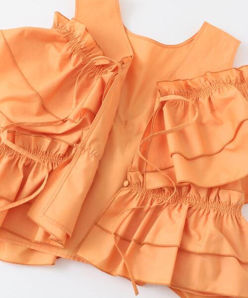 KBF(ケイビーエフ)の「マルチWAYクロスフリルブラウス(シャツ/ブラウス・レディース・アイボリー/ブラック/オレンジ・ONE)」の8枚目の写真