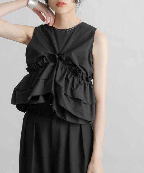 KBF(ケイビーエフ)の「マルチWAYクロスフリルブラウス(シャツ/ブラウス・レディース・アイボリー/ブラック/オレンジ・ONE)」の15枚目の写真