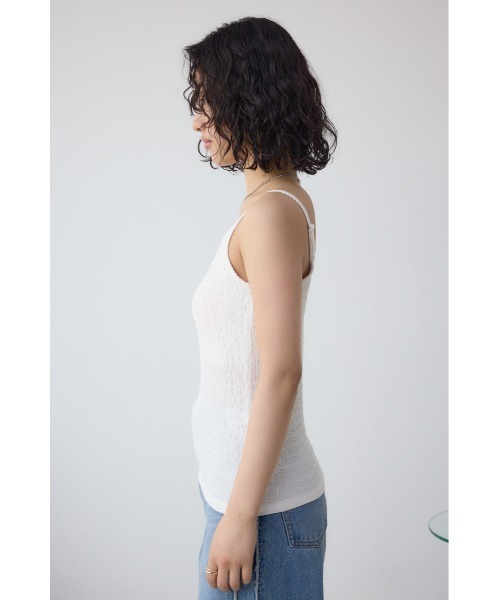 AZUL by moussy(アズールバイマウジー)の「ヘンケイリブキャミソール(キャミソール・レディース・ベージュ/ブラック/オフホワイト・SMALL/MEDIUM)」の8枚目の写真