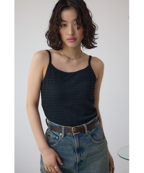 AZUL by moussy(アズールバイマウジー)の「ヘンケイリブキャミソール(キャミソール・レディース・ベージュ/ブラック/オフホワイト・SMALL/MEDIUM)」の15枚目の写真