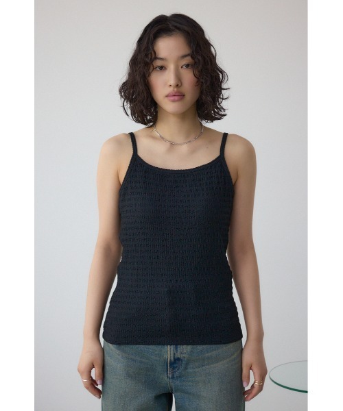 AZUL by moussy(アズールバイマウジー)の「ヘンケイリブキャミソール(キャミソール・レディース・ベージュ/ブラック/オフホワイト・SMALL/MEDIUM)」の17枚目の写真