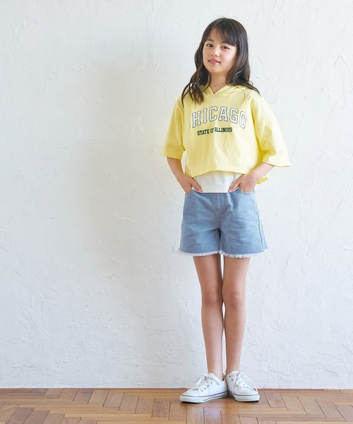 coca（coca）（コカ）の「【WEB限定セール】キッズ フリンジデニムショートパンツ（デニムパンツ・キッズ・ライトブルー/ブルー・120/130/140/150）」の9枚目の写真