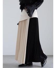 Te chichi | アシンメトリープリーツコンビスカート(スカート)
