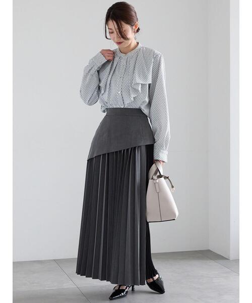Te chichi(テチチ)の「アシンメトリープリーツコンビスカート(スカート・レディース・オフホワイト/グレー・F)」の20枚目の写真