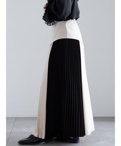 Te chichi(テチチ)の「アシンメトリープリーツコンビスカート(スカート・レディース・オフホワイト/グレー・F)」の14枚目の写真