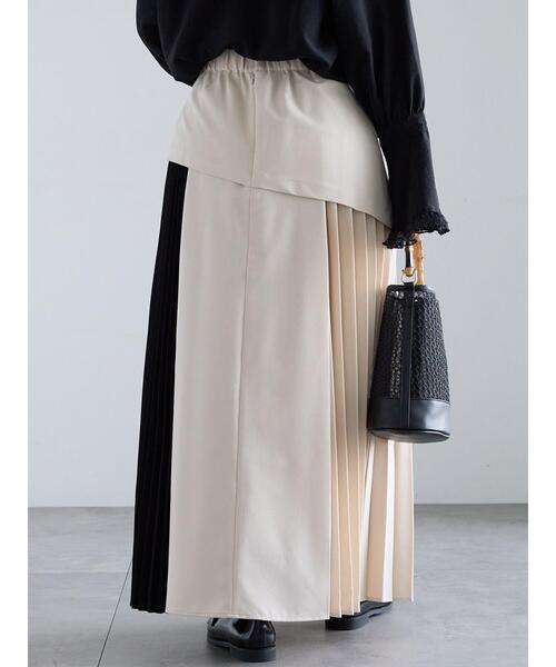Te chichi(テチチ)の「アシンメトリープリーツコンビスカート(スカート・レディース・オフホワイト/グレー・F)」の13枚目の写真