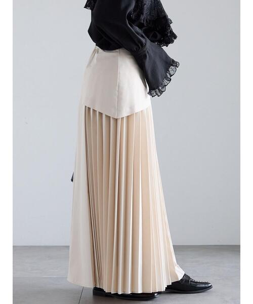 Te chichi(テチチ)の「アシンメトリープリーツコンビスカート(スカート・レディース・オフホワイト/グレー・F)」の12枚目の写真
