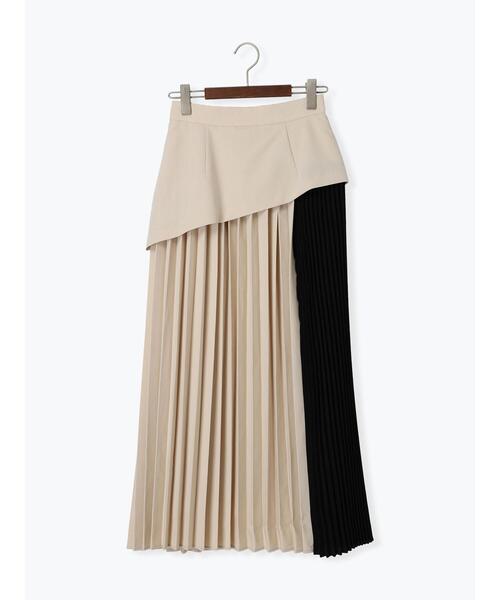 Te chichi(テチチ)の「アシンメトリープリーツコンビスカート(スカート・レディース・オフホワイト/グレー・F)」の9枚目の写真