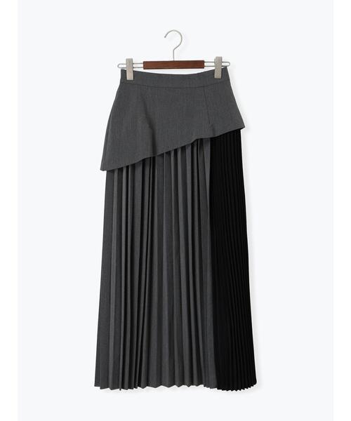 Te chichi(テチチ)の「アシンメトリープリーツコンビスカート(スカート・レディース・オフホワイト/グレー・F)」の8枚目の写真