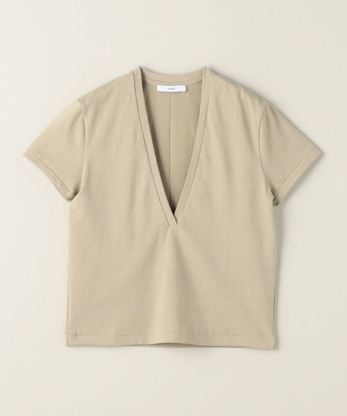 【BEIGE】<ASTRAET>コットンテンジク ディープVネックTシャツ ASTRAET（アストラット）の「＜ASTRAET＞コットンテンジク ディープV