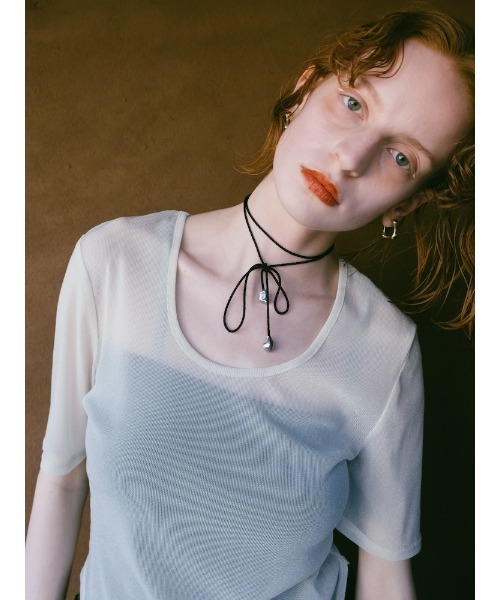 sahara(サハラ)の「Glitter Half Sleeve Top/グリッターハーフスリーブトップ(Tシャツ/カットソー・レディース・ブラック/アイボリー/ブラウン・FREE)」の16枚目の写真