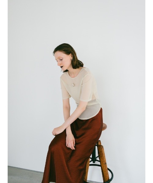 sahara(サハラ)の「Glitter Half Sleeve Top/グリッターハーフスリーブトップ(Tシャツ/カットソー・レディース・ブラック/アイボリー/ブラウン・FREE)」の17枚目の写真