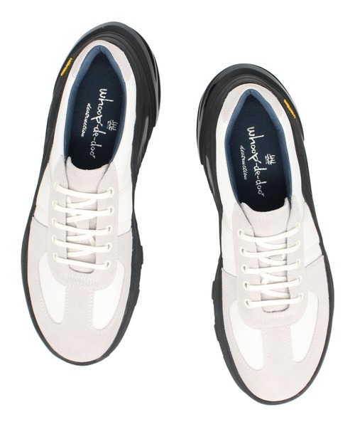 whoop-de-doo(フープディドゥ)の「VIBRAMソール ハイテク ジャーマントレーナー whoop-de-doo/フープディドゥ(スニーカー・メンズ・ホワイト/ダークベージュ/ブラック・40/41/42/43/44)」の4枚目の写真
