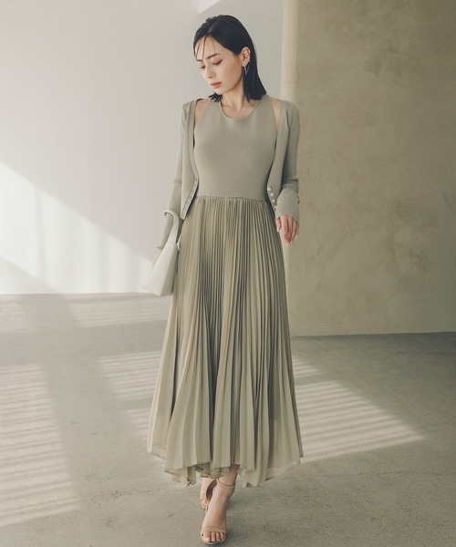 カーディガンアンサンブルドッキングワンピース（ワンピース）｜anuans