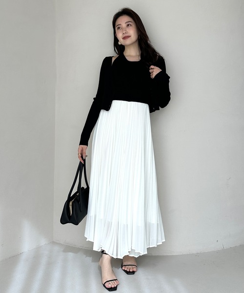 わ*び様 【未使用】anuansカーディガンアンサンブルドッキングワンピース （ カーディガンアンサンブルドッキングワンピース