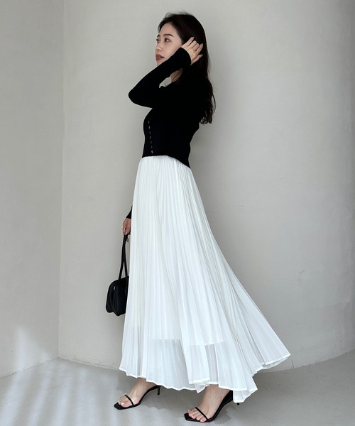 カーディガンアンサンブルドッキングワンピース（ワンピース）｜anuans