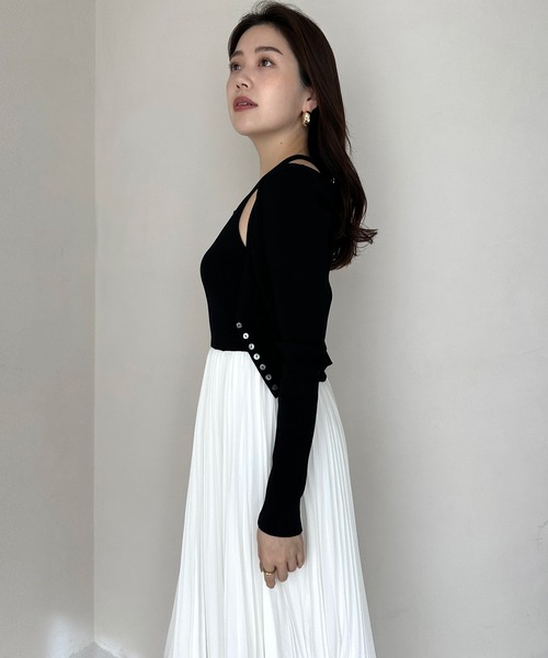 カーディガンアンサンブルドッキングワンピース（ワンピース）｜anuans