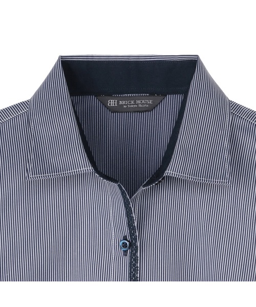 TOKYO SHIRTS（トウキョウシャツ）の「透け防止 形態安定ノーアイロン ワイド 長袖ビジネスワイシャツ（ビジネスシャツ・レディース・ブルー・LL/S/M/L/XL/XS）」の3枚目の写真