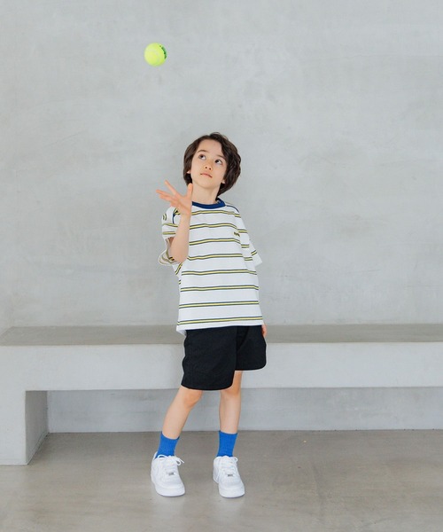SPALDING(スポルディング)の「【SPALDING(スポルディング)】別注ボーダーTシャツ(KIDS)(Tシャツ/カットソー・キッズ・ブルー/オフホワイト・140cm/130cm/120cm/110cm/150cm)」の17枚目の写真