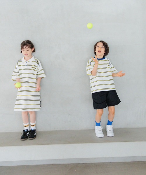 SPALDING(スポルディング)の「【SPALDING(スポルディング)】別注ボーダーTシャツ(KIDS)(Tシャツ/カットソー・キッズ・ブルー/オフホワイト・140cm/130cm/120cm/110cm/150cm)」の15枚目の写真