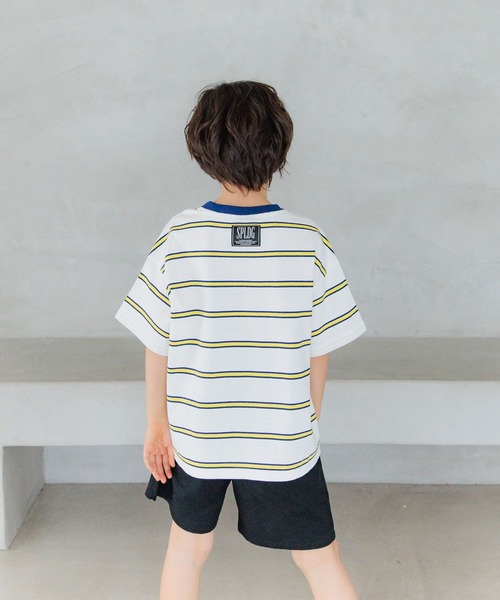 SPALDING(スポルディング)の「【SPALDING(スポルディング)】別注ボーダーTシャツ(KIDS)(Tシャツ/カットソー・キッズ・ブルー/オフホワイト・140cm/130cm/120cm/110cm/150cm)」の13枚目の写真