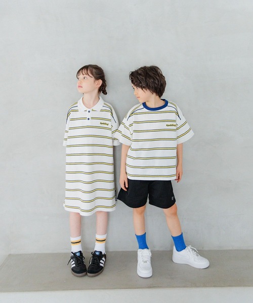 SPALDING(スポルディング)の「【SPALDING(スポルディング)】別注ボーダーTシャツ(KIDS)(Tシャツ/カットソー・キッズ・ブルー/オフホワイト・140cm/130cm/120cm/110cm/150cm)」の11枚目の写真
