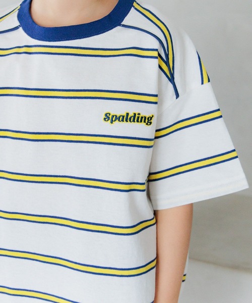 SPALDING(スポルディング)の「【SPALDING(スポルディング)】別注ボーダーTシャツ(KIDS)(Tシャツ/カットソー・キッズ・ブルー/オフホワイト・140cm/130cm/120cm/110cm/150cm)」の9枚目の写真